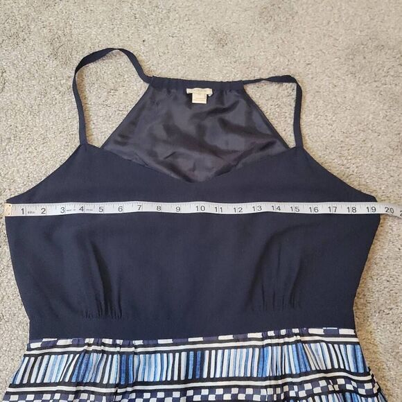 J CREW FACTORY MAXI DRESS PRINTED SKIRT NAVY BLUE SIZE 12 - Picture 4 of 7